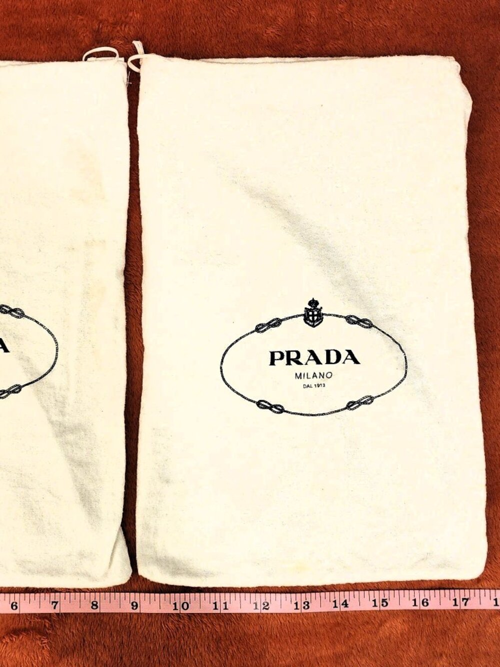 PRADA Authentic Vintage Shoe & Boot Dust Bags - Matching Pair (Set of 2)